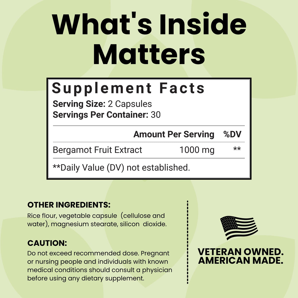 Luma Nutrition Citrus Bergamot 1000mg Per Serving - Citrus Bergamot Supplement - Heart Health Support - Made in the USA
