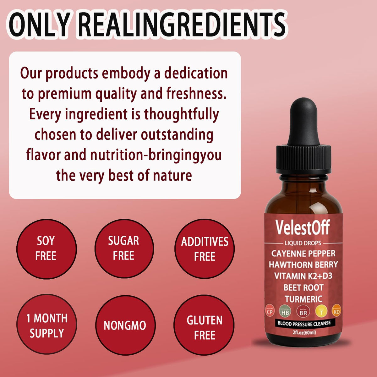 Velestoff Cayenne Pepper & Cayenne Pepper Drops Liquid Supplement with Hawthorn, Beet Root, Turmeric, Vitamin K2 D3 Nutralis buy supplements Au