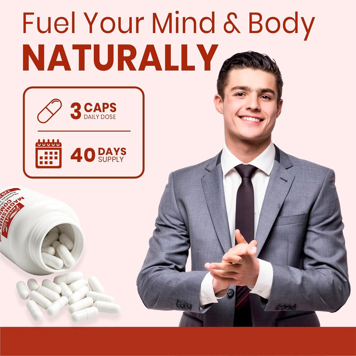 Magnesium Complex 420mg, 8-in-1 Blend with Glycinate, Chelate, Citrate & Malate, 120 Capsules, 40 Day Supply, Non-GMO & Gluten Free High Absorption Magnesium Supplement for Men and Women