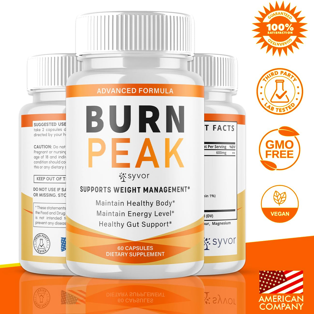 (5 Pack) Burn Peak Capsules, Official Burnpeak Pink Salt Pills with All Natural Ingredients, Advanced Health and Wellness Supplement with Premium Vitamins for Active Lifestyle Support (300 Capsules) Syvor buy supplements Au