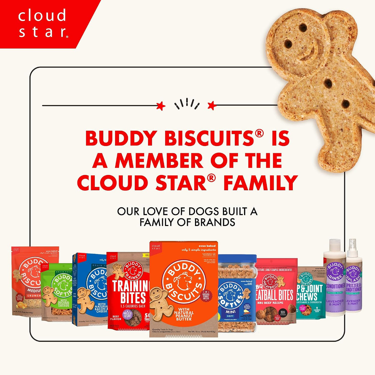 Buddy Biscuits Teeny Crunchy Dog Treats, Roasted Chicken, 8 oz. Box | Bite-sized Gingerkid Shape, Simple Ingredients, Free of Corn and Soy, Oven Baked in the USA