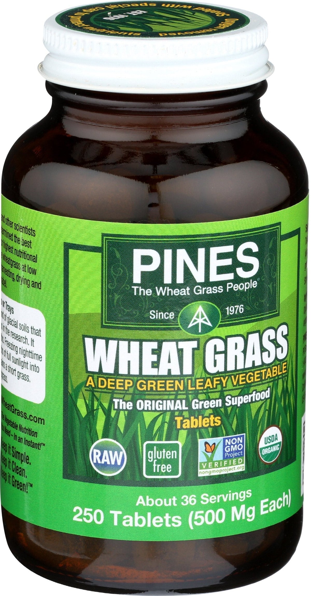 PINES Organic Wheat Grass, 250 Count Tablets | PINES Wheat Grass as featured in the new blockbuster film, Ocean's 8! Pines buy supplements Au