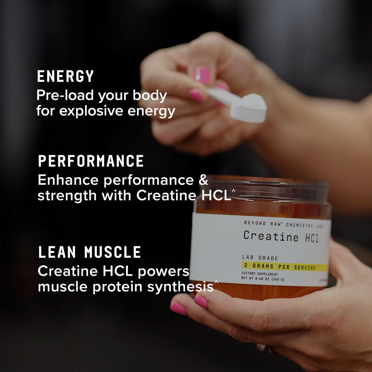 BEYOND RAW Creatine HCl Powder, Science Backed, Lab Grade, Creatine for Women & Men, Muscle Strength, Energy Production, Athletic Performance, Cognitive Support, - PrimeBioHealth - canada supplements