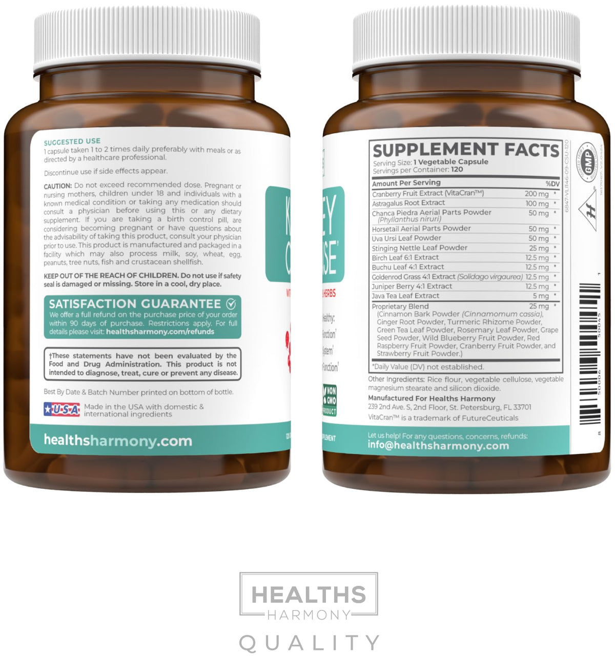 Kidney Cleanse Detox (Non-GMO) Support Healthy Urinary Tract- Powerful VitaCran Cranberry Extract & Herbs – Healthy Kidney Support Supplement - 60 Vegetarian Capsules (No Pills) - PrimeBioHealth - canada supplements