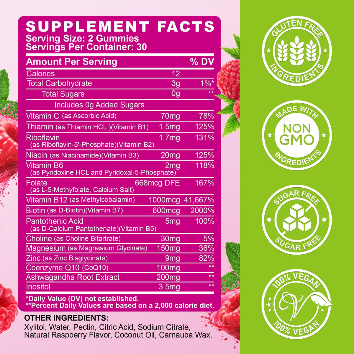 Vitamin B Complex Gummies for Women & Me, Vitamin B12, B1, B2, B3, B6, B7, B9 with Vitamin C, Zinc, Magnesium & CoQ10 for Energy, Brain, Nervous System & Mood, - PrimeBioHealth - canada supplements