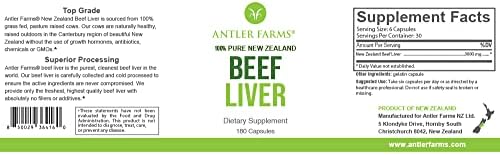 Antler Farms New Zealand Beef Liver & Bone Marrow Bundle | Grass Fed Beef Liver and Bone Marrow Supplement Bundle, Desiccated, Cold Processed, Pure and Clean Capsules