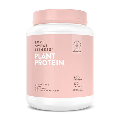 Love Sweat Fitness Organic Vegan Protein Powder for Women | 20g Plant Protein | No Bloat, No Chalk | Vanilla | Sugar Free, Gluten Free, Non-GMO | 28 Servings