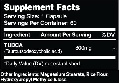 Leviathan Nutrition TUDCA Bile Salts 300mg - Tudca (Tauroursodeoxycholic Acid) Supplement 60 Capsules