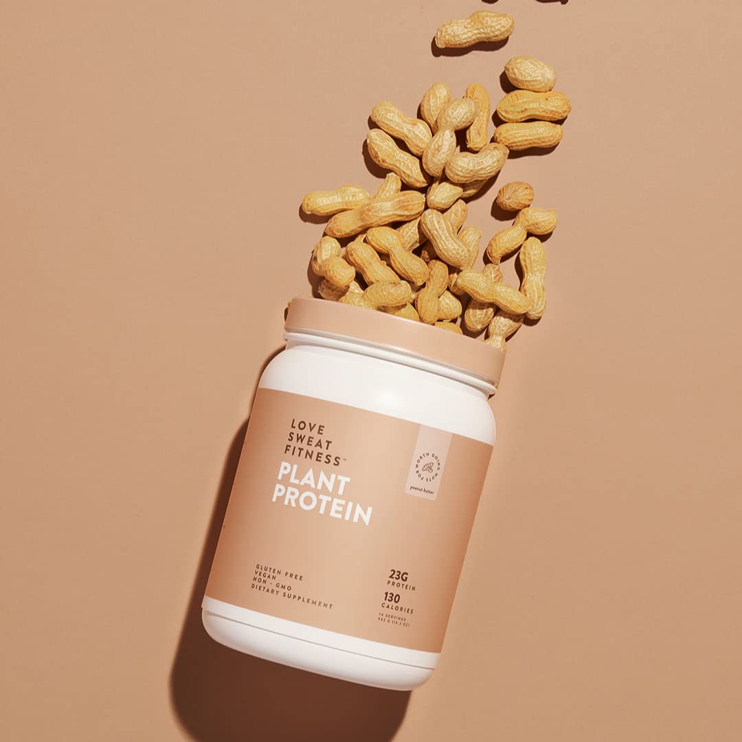 Love Sweat Fitness Organic Vegan Protein Powder for Women | 20g Plant Protein | No Bloat, No Chalk | Vanilla | Sugar Free, Gluten Free, Non-GMO | 28 Servings