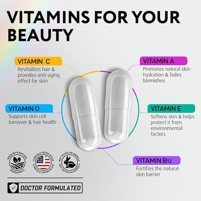 IQ BIOLOGY Biotin Bundle for Hair Growth with Collagen & Keratin for Hair Loss & Thinning Hair - Hair Skin and Nails Vitamins for Women & Men - Healthy Regrowth, Skin Glow & Nail Repair - 180 Caps