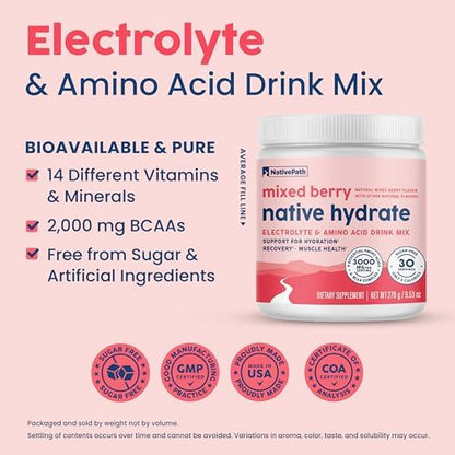 NativePath Native Hydrate Mixed Berry and Peach Mango Bundle with Tumbler