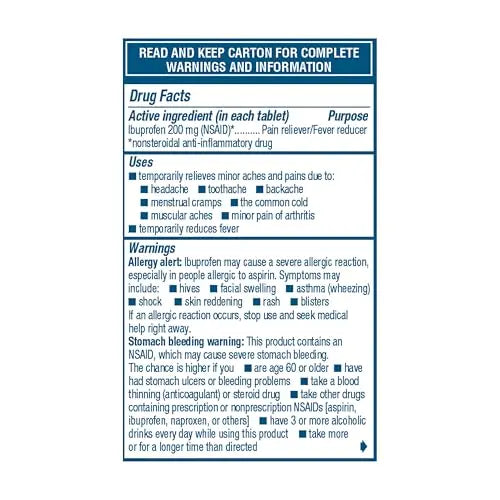 Advil Pain Reliever and Fever Reducer, Ibuprofen 200mg for Pain Relief - 50 Coated Tablets AdvilBuy Supplements Australia