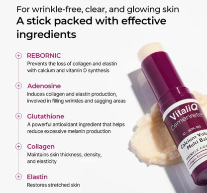 VitailQ Anti Wrinkle Calcium Balm, Hydrating Face Moisturizer for Eyes,Neck, Face