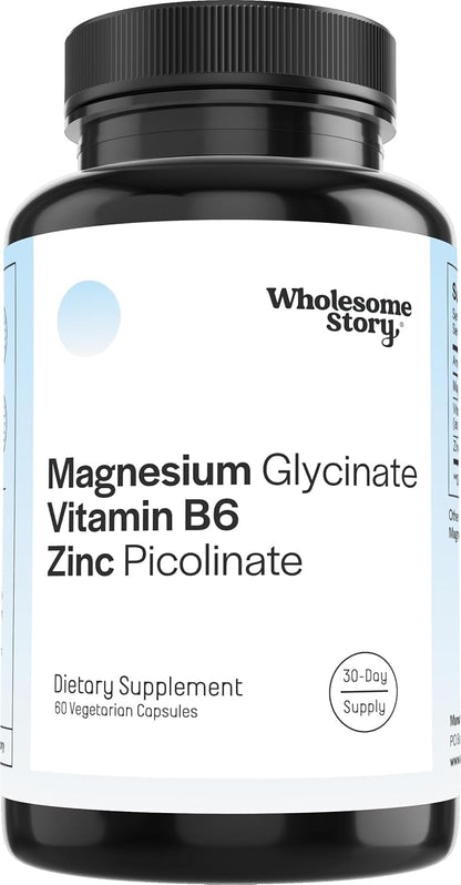 Zinc Picolinate, Magnesium Glycinate Supplements with P5P Vitamin B6 | Magnesium and Zinc Vitamin | Reproductive & Fertility Health, Hormone Balance, Immune System Support | 30 Day Supply