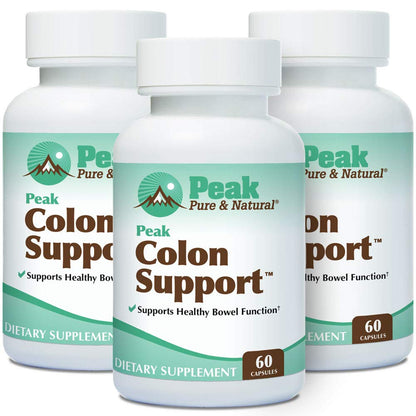 Peak Pure & Natural Colon Support - Colon Cleanse and Detox Supplement for Digestive Health - Gut Health Support with Inulin and Senna Leaf Extracts - with Fiber, Prebiotics, and Probiotics - 1 Pack
