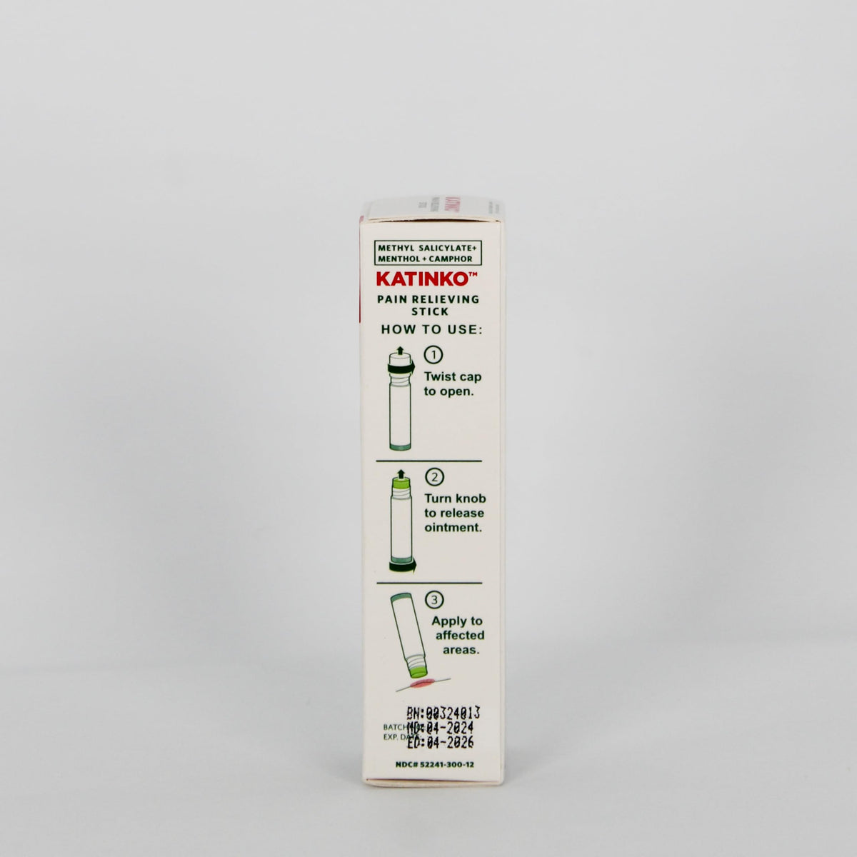 Katinko Pain and Itch Relieving Stick 12g - Effective for Muscle Strain, Neck Stiffness, Rheumatism, and Bruises (4) KatinkoBuy Supplements Australia