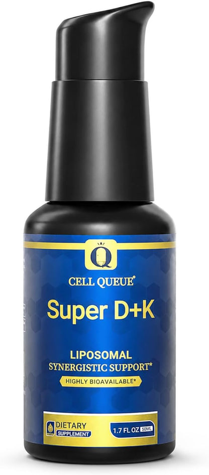 Liposomal Vitamin D3 K2 Liquid 5000 IU – Nanoemulsified D3 + Vitamin K2 MK-7 for High Absorption, Bone & Muscle Support, Immune Health, Calcium Absorption Support, Non-GMO, 50 Servings