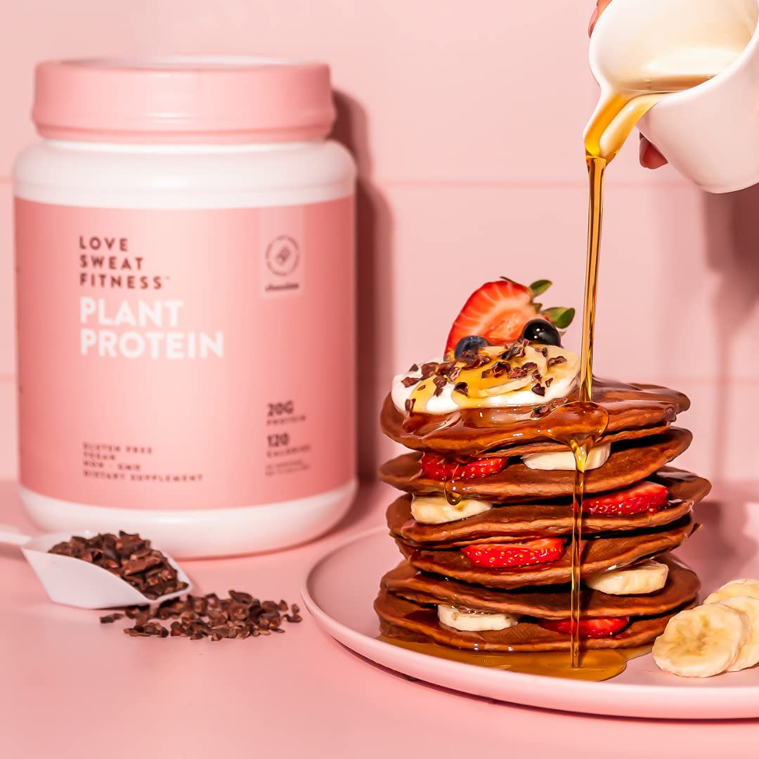 Love Sweat Fitness Organic Vegan Protein Powder for Women | 20g Plant Protein | No Bloat, No Chalk | Vanilla | Sugar Free, Gluten Free, Non-GMO | 28 Servings
