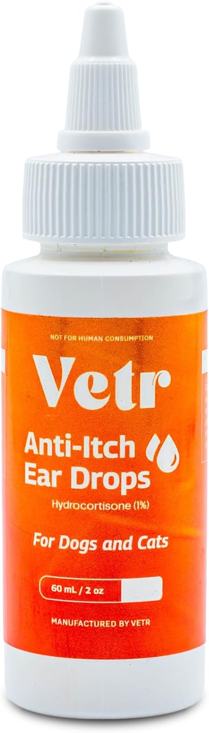 vetr Anti-Itch Ear Drops for Dogs - Topical Ear Comfort Support Solution - 2 oz (60mL) - Vet-Formulated in USA