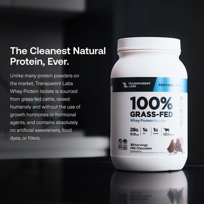 Transparent Labs Grass-Fed Whey Protein Isolate (30 Servings, French Vanilla) & Grass-Fed Whey Protein Isolate (30 Servings, Milk Chocolate)