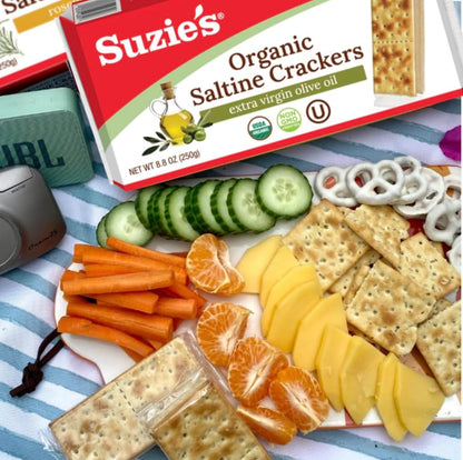 Suzie's Organic Premium Saltines Salt & Extra Virgin Olive Oil - 8.8 oz - 2 pc