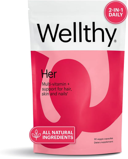 Wellthy Daily Multivitamin & Night Time Weight Loss Bundle - Healthy Skin, Hair, Nails & Sleep Support