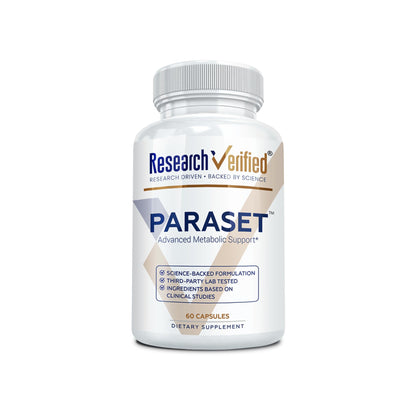 Research Verified Paraset - 120 Capsules - Natural Gut Health Enhancer - Garlic Bulb, Papain, Sweet Wormwood, Black Walnut, BioPerine - Vegan
