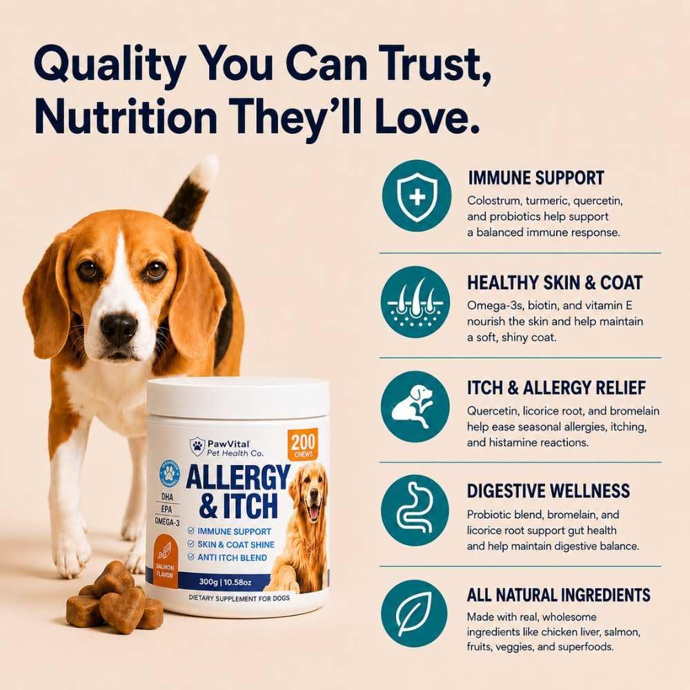 Dog Allergy Chews - 200ct Dog Allergy Relief for Itching Skin & Paw Licking - Allergy and Immune Chews for Dogs with Probiotics & Colostrum - Anti Itch Supplement for Seasonal Allergies, Salmon Flavor