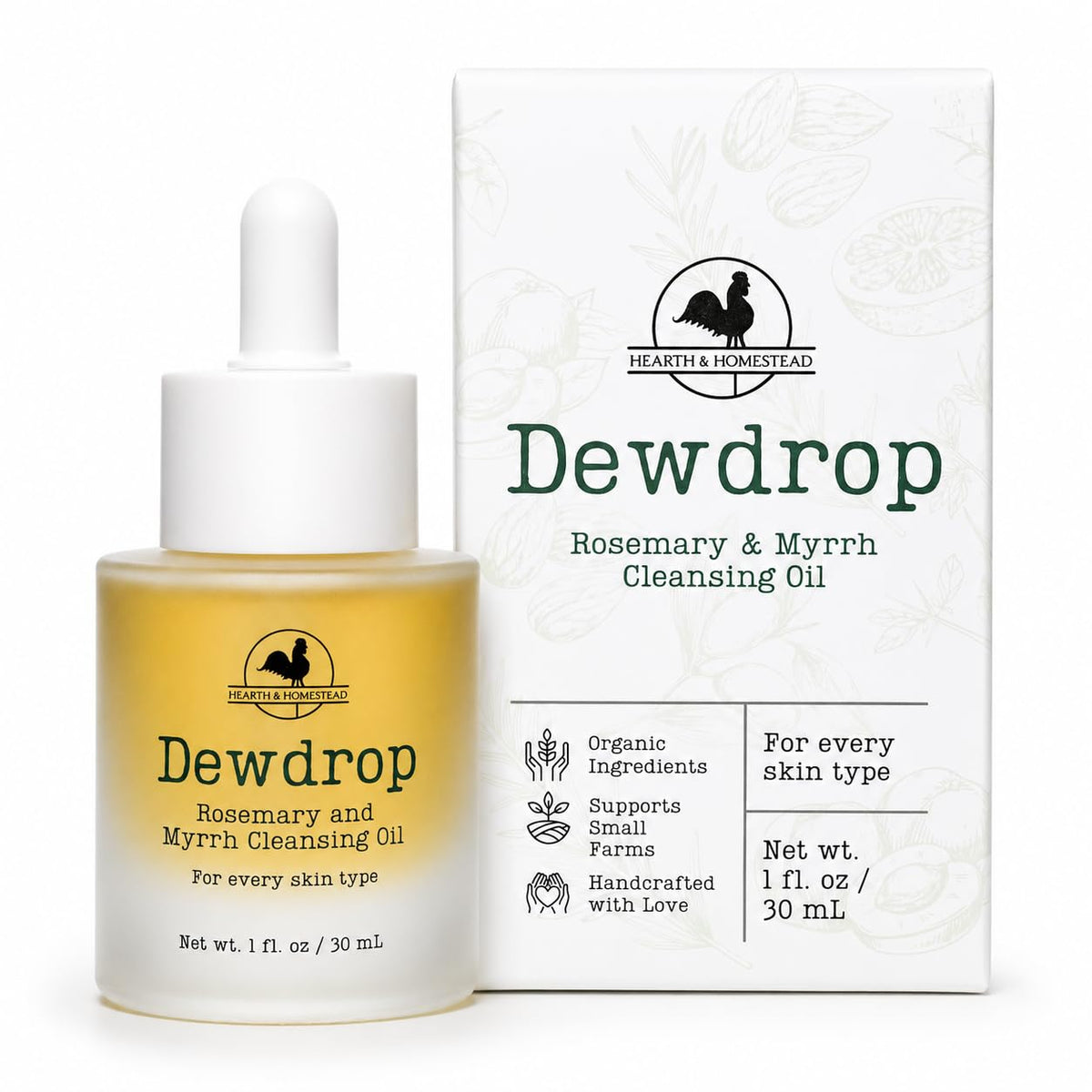 Hearth & Homestead Dewdrop Oil Cleanser - Gentle Makeup Remover, 1oz