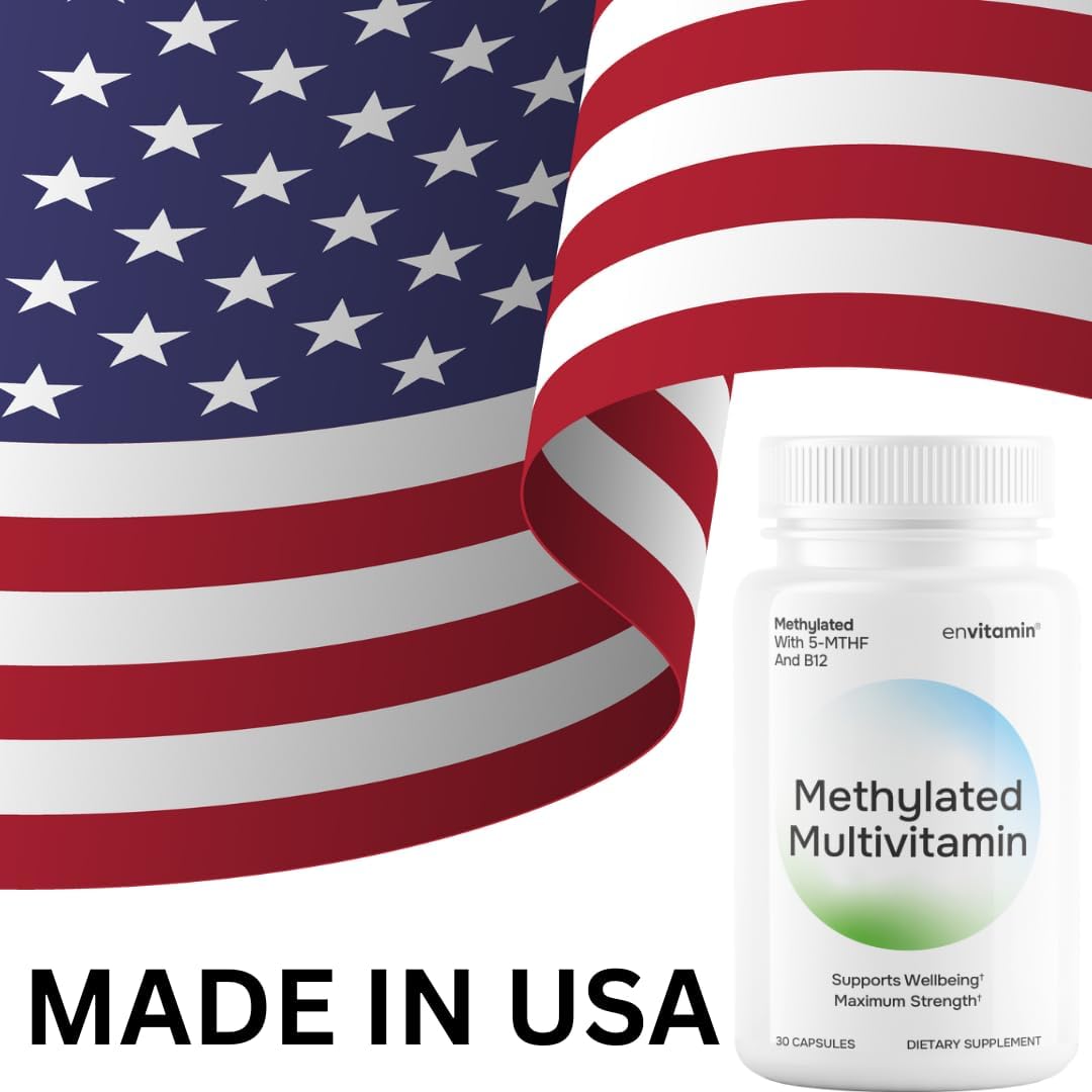 envitamin Methylated Multivitamin Multimineral Complex with L Methylfolate, Methylated B12, 5-MTHF, Inositol, and Lycopene
