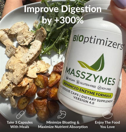 BiOptimizers Magnesium Breakthrough 4.0, (30 Capsules) & MassZymes 4.0, (120 Capsules) - Natural Sleep, Brain, and Digestive Health Support Supplement Bundle