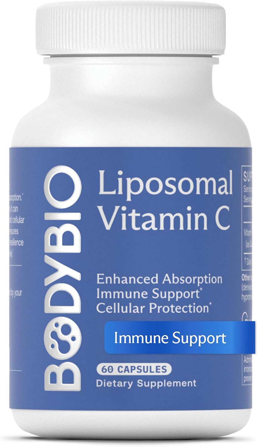 BodyBio Liposomal Vitamin C - High Absorption for Immune & Cellular Health | Pure Ascorbic Acid with Maximum Absorption