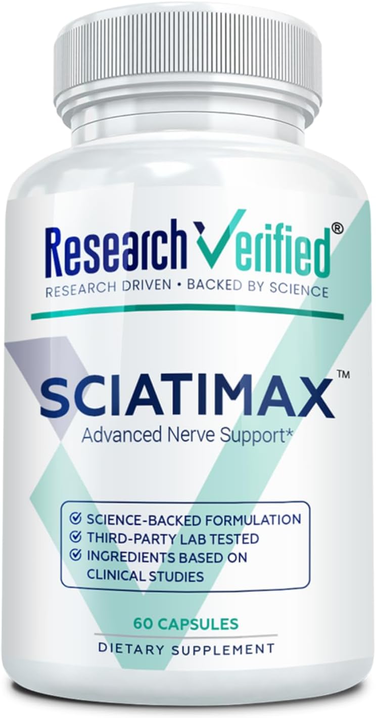 Research Verified Sciatimax – Sciatica & Nerve Support with B Vitamins, Magnesium, Corydalis, Boswellia & Alpha Lipoic Acid – 60 Vegan Capsules