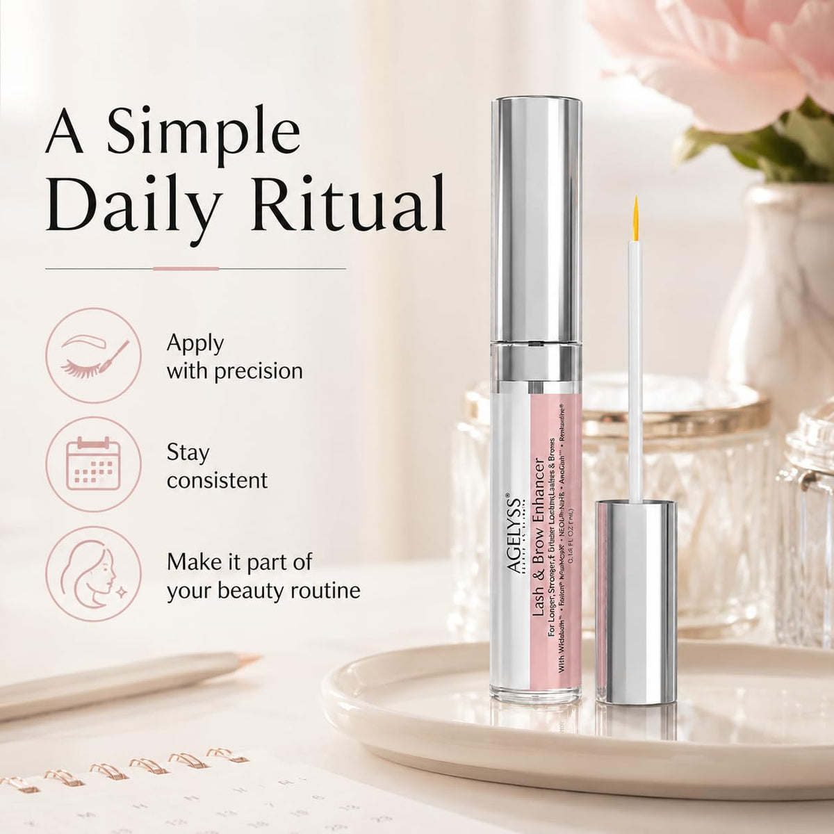 Agelyss Lash & Brow Enhancer - Longer, Stronger & Thicker Lash and Brows - 1 Bottle