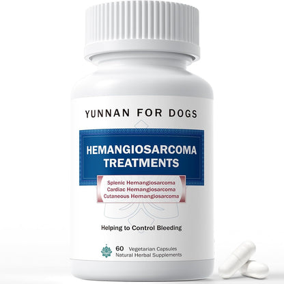 Fast Acting Bleeding Control for Dogs - Yunnan Sanqi Herbal Capsules | Supports Internal Bleeding, Hemangiosarcoma, Nosebleeds, Bloody Stools, Post-Surgical Recovery, 60 Capsules