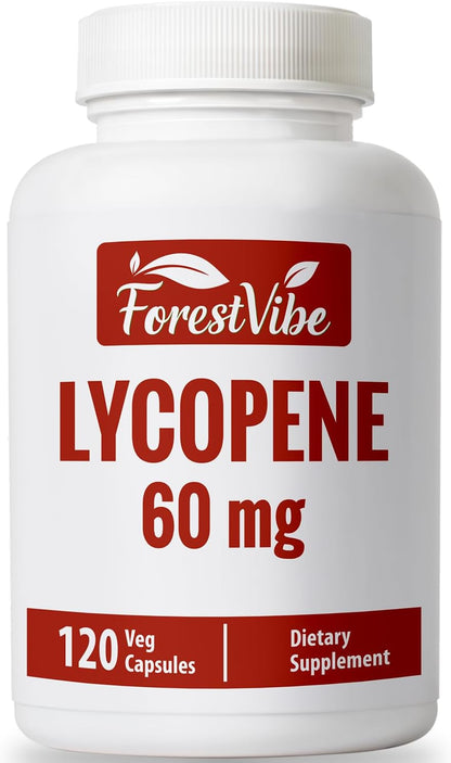 Lycopene Supplement for Men 60mg, Natural Carotenoid Complex from Tomato Extract Powder, 120 Vegan Capsules, 4 Month Supply, Non-GMO and Gluten Free Lycopene for Men & Women