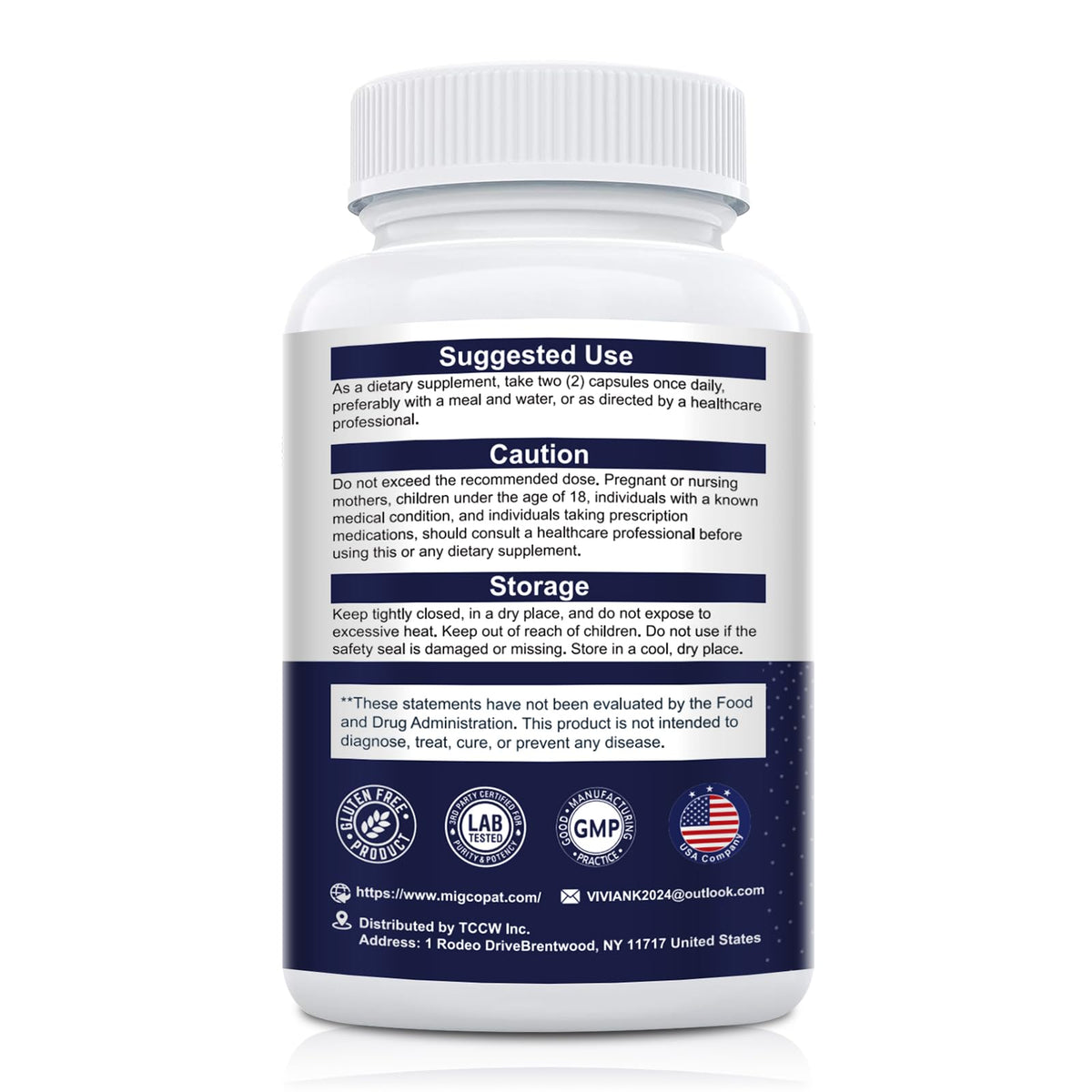 Migcopat Probiotic Prebiotic, Postbiotic & Digestive Enzymes for Digestive Health, 80 Billion CFU Probiotics Complete Gut Support with Berberine, Cinnamon, L-Glutamine, for Men & Women, 120 Capsules
