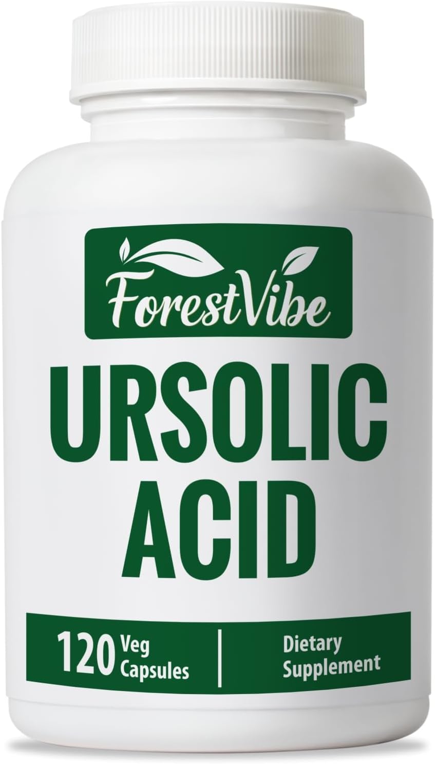 Ursolic Acid Supplement 300mg, 120 Vegan Capsules | Natural Rosemary Leaf Extract, 1 Month Supply, Non-GMO & Gluten Free Ursolic Acid Capsules for Men and Women