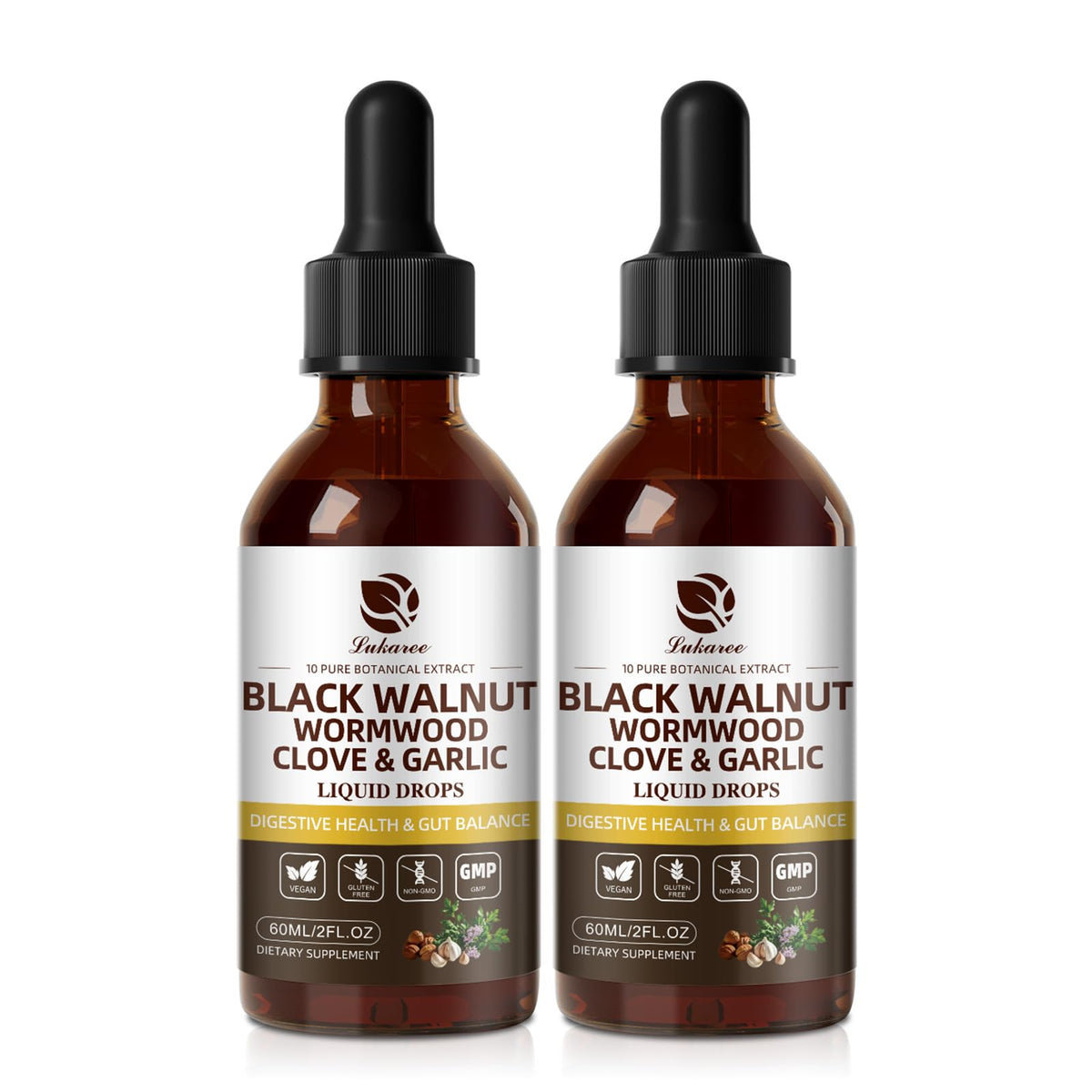 Wormwood Black Walnut Clove Cleanse Tincture - Gut Health & Detox | with Garlic Pumpkin Seeds Soursop Oregano - Digestive & Intestinal Support for Humans - Vegan, Herbal Blends, Liposomal Tech