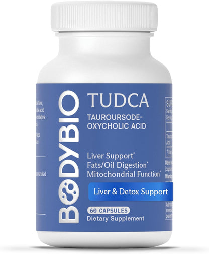 BodyBio TUDCA - Liver Support, Fat Metabolism & Gallbladder Health | Pure Tauroursodeoxycholic Acid Supplement