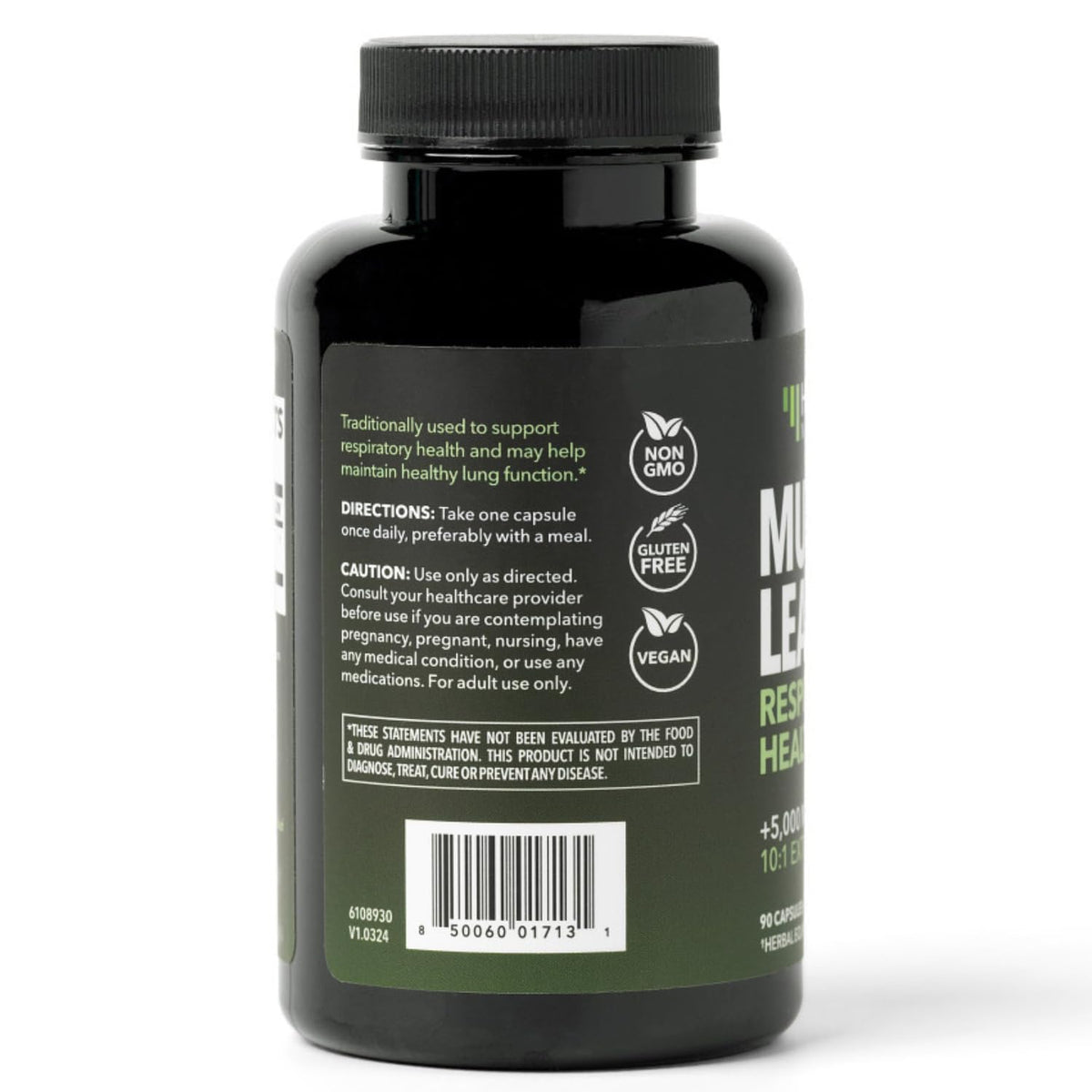 500mg Mullein Extract for Lung Support and Respiratory Health, 30 Count | Mullein Leaf Capsules for Respiratory Health, Vegan, Non-GMO Herbal Supplement for Overall Daily Wellness, 1 Month Supply