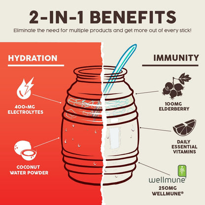 Salud 2-Pack | 2-in-1 Hydration + Immunity (Strawberry) & Hydration + Immunity (Horchata) – 15 Servings Each, Agua Fresca Drink Mix, Non-GMO, Gluten Free, Vegan, Low Calorie, 1g of Sugar