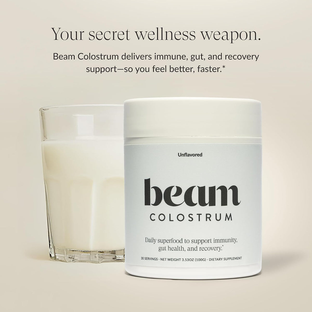 BEAM Glow + Colostrum Powder Bundle – Beauty and Gut Health Superfood Duo for Radiant Skin, Healthy Hair, Immune Support, Digestive Balance, Hydration, and Daily Wellness from Within