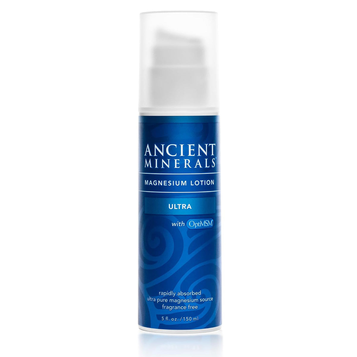 Ancient Minerals Magnesium Lotion Ultra with MSM, Zechstein, 5oz | Zechstein magnesium chloride lotion with OptiMSM for enhanced topical absorption. 5 oz.