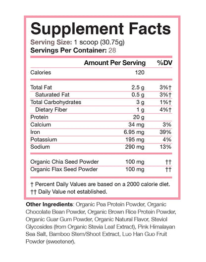 Love Sweat Fitness Organic Vegan Protein Powder for Women | 20g Plant Protein | No Bloat, No Chalk | Vanilla | Sugar Free, Gluten Free, Non-GMO | 28 Servings