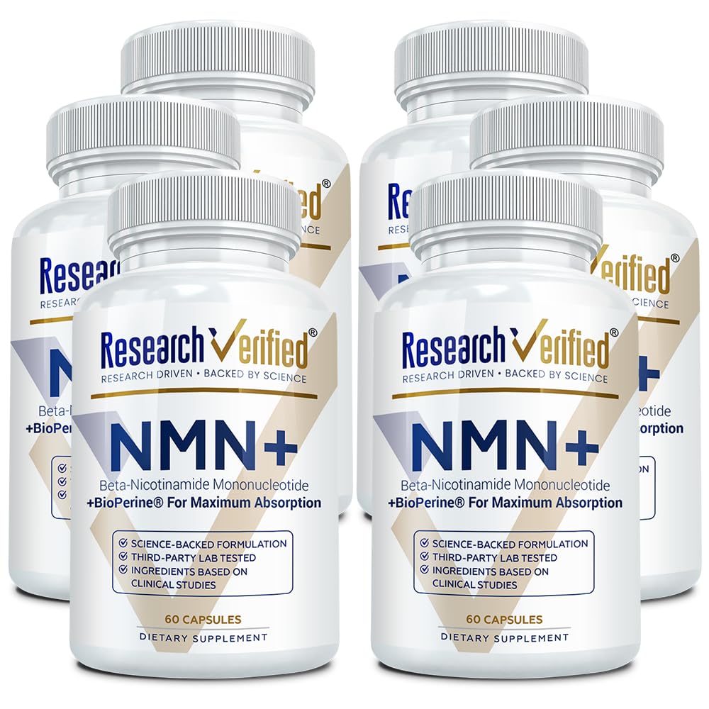 Research Verified NMN - Boost Cellular Energy, Support Healthy Aging & Vitality - 500mg Pure NMN - 60 Capsules - 1 Bottle