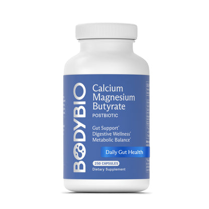 BodyBio Butyrate Calcium Magnesium - Postbiotic for Gut & Digestive Support | Gut Health, Digestive Support, Bloating, Gas & Constipation Relief, Leaky Gut Repair