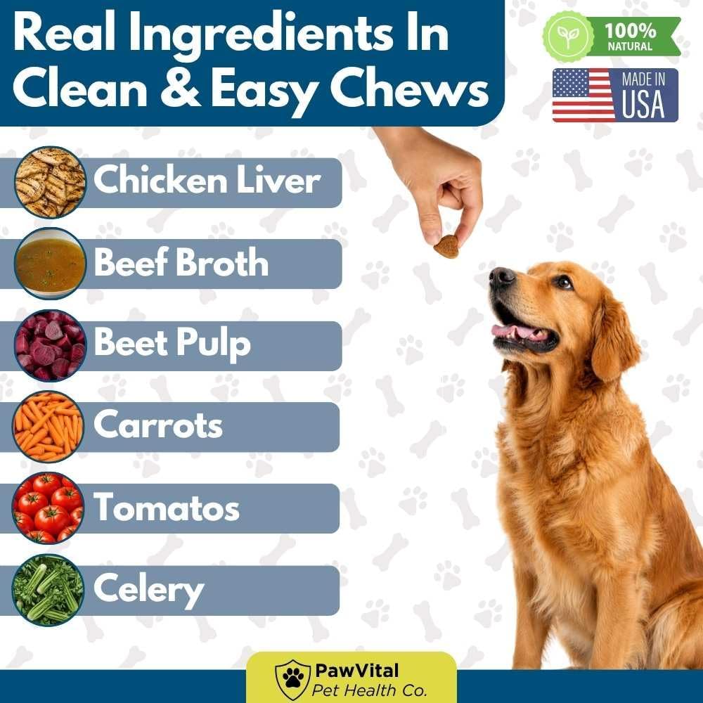 Taurine for Dogs – Heart Support Supplement with L-Carnitine, CoQ10 & Hawthorn Berry – Dog Heart Health & Cardiovascular Support Chews – Taurine Supplement for Dogs – 180 Chicken Flavor Soft Chews