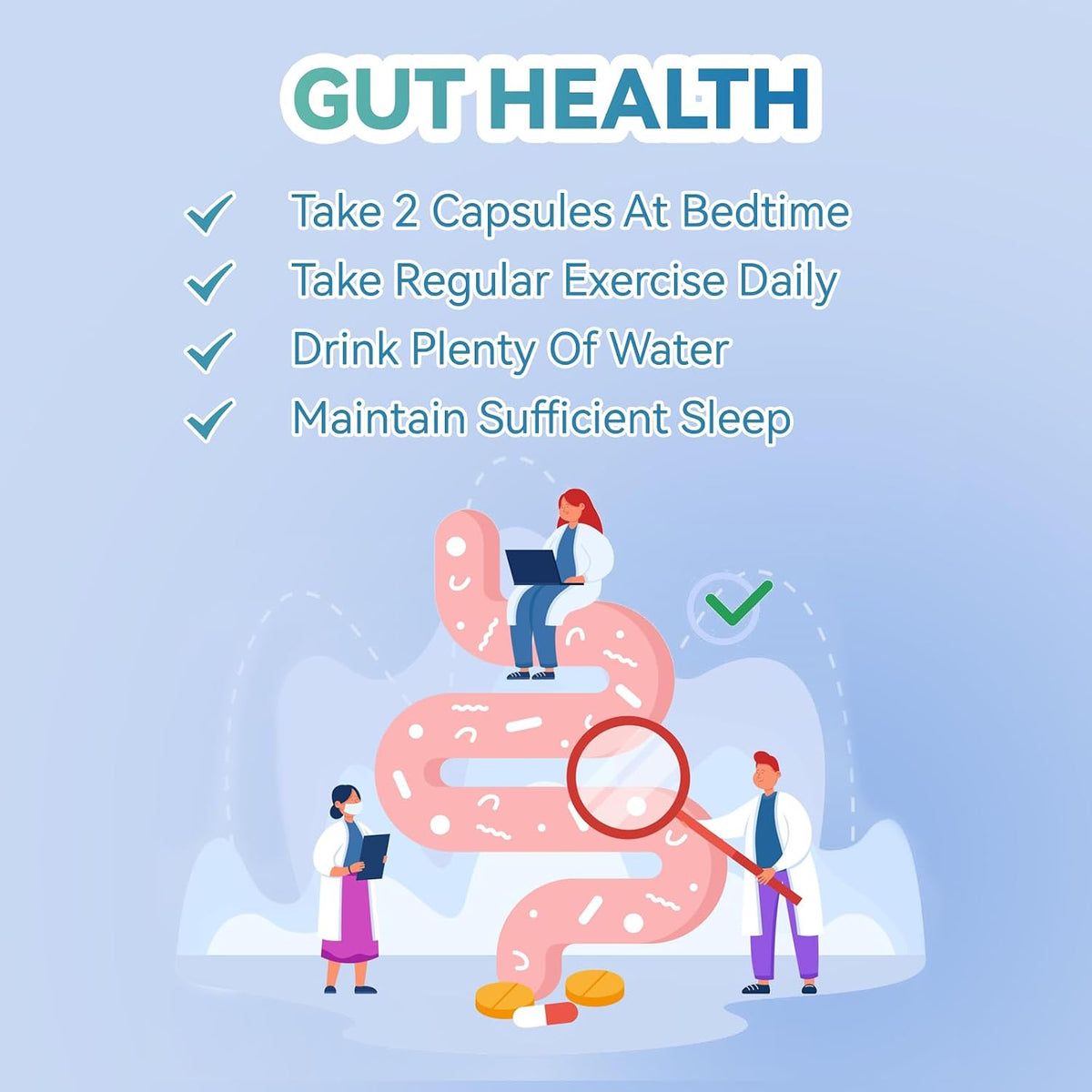 Gut Cleanse Capsules, Gut and Colon Support, Detox & Cleanse, for 15 Days, Non-GMOs, Non-Gluten, Vegan, Colon Cleanse Supplement, 30 Count