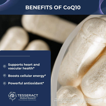 Tesseract Medical Research ProButyrate Gut Health Supplement, Butyric Acid Complex & CoQ10 Pro, Coenzyme Q10 for Health, Muscle Health and Cellular Energy Production